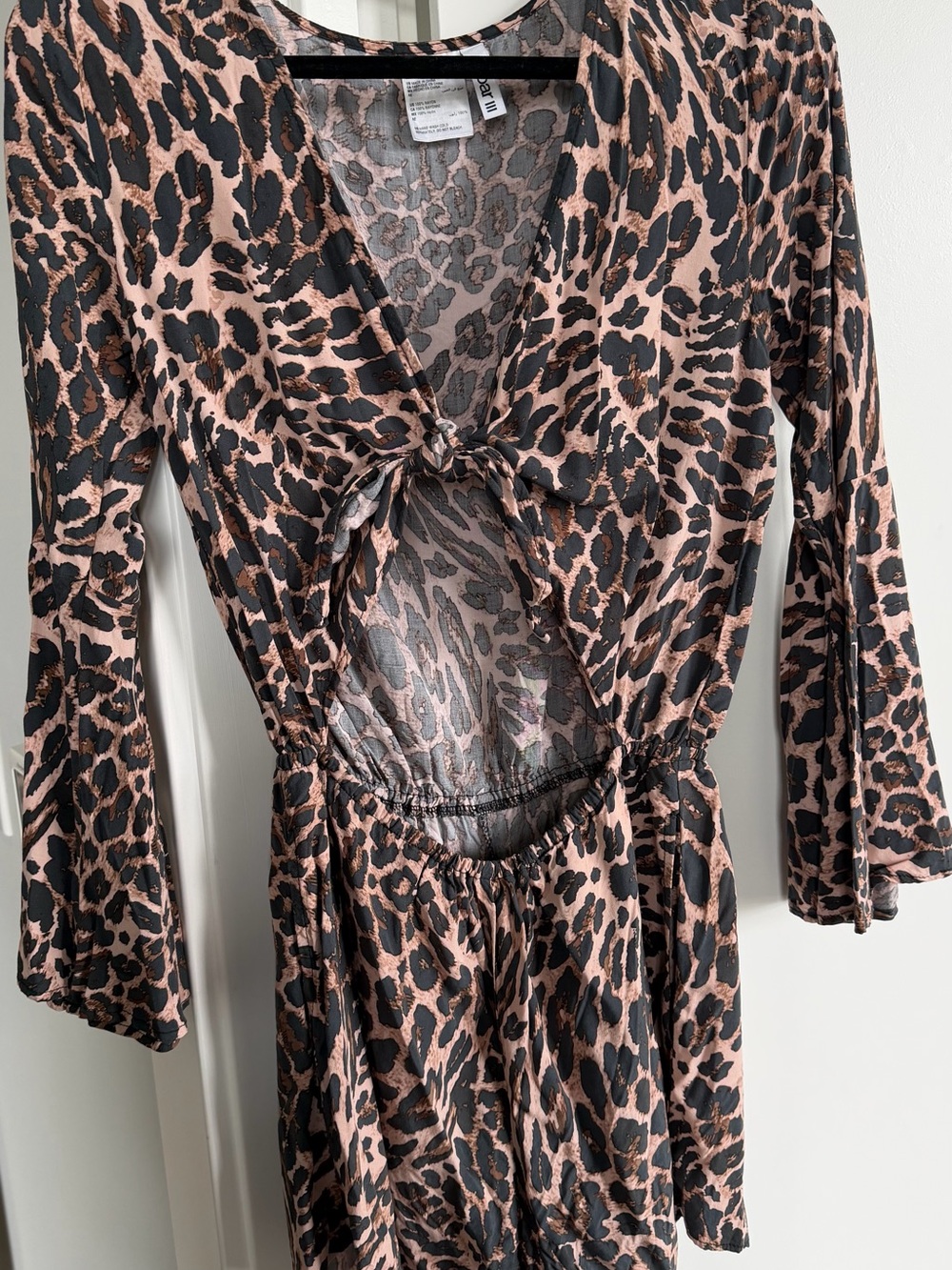 Bar III Leopard Tie-Front Romper